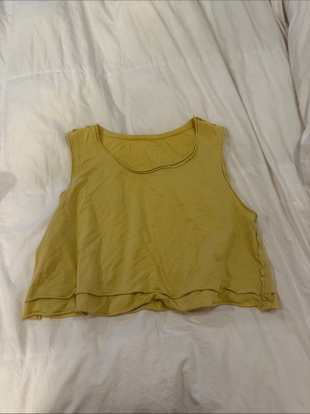 Free people Women's Sleeveless Layered Hem Tank Top - Yellow
